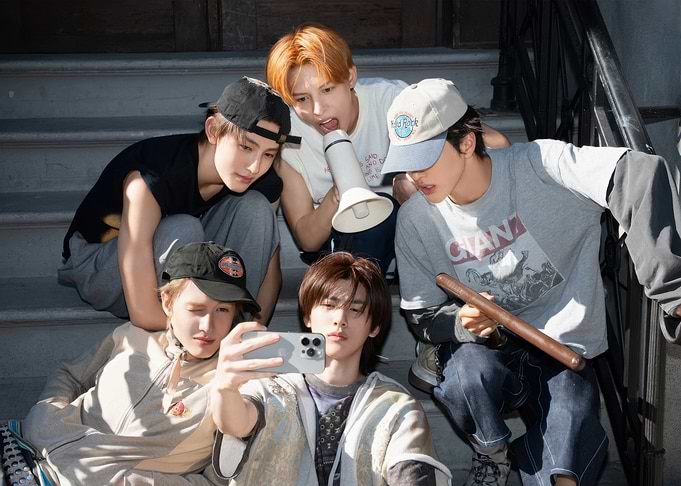 Group of Young Men on Steps