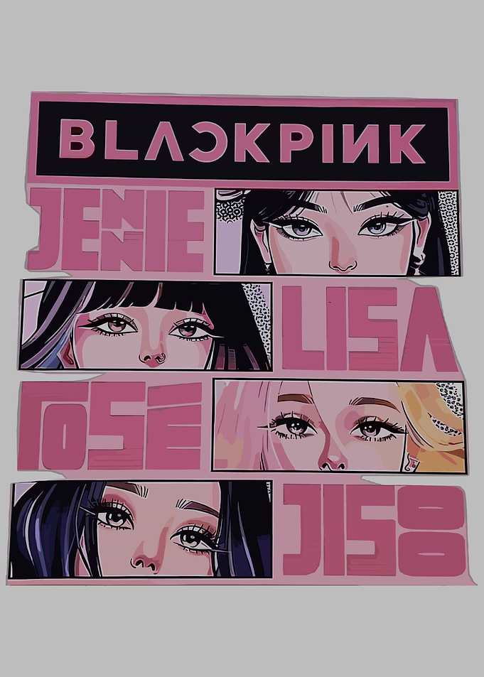 Blackpink Members Comic Style Art