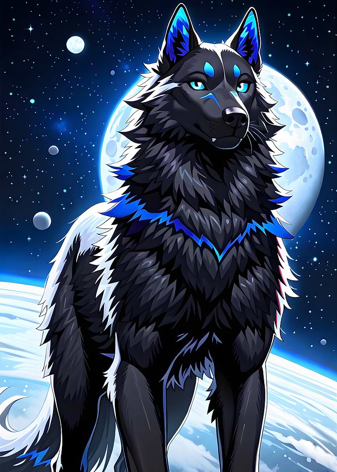 Cosmic Wolf Illustration
