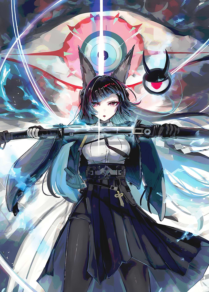 Anime Girl with Sword and Eye