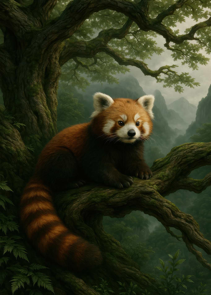 Red Panda in Forest Canopy