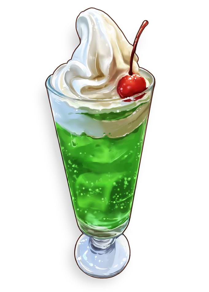 Cream Soda Float with Cherry