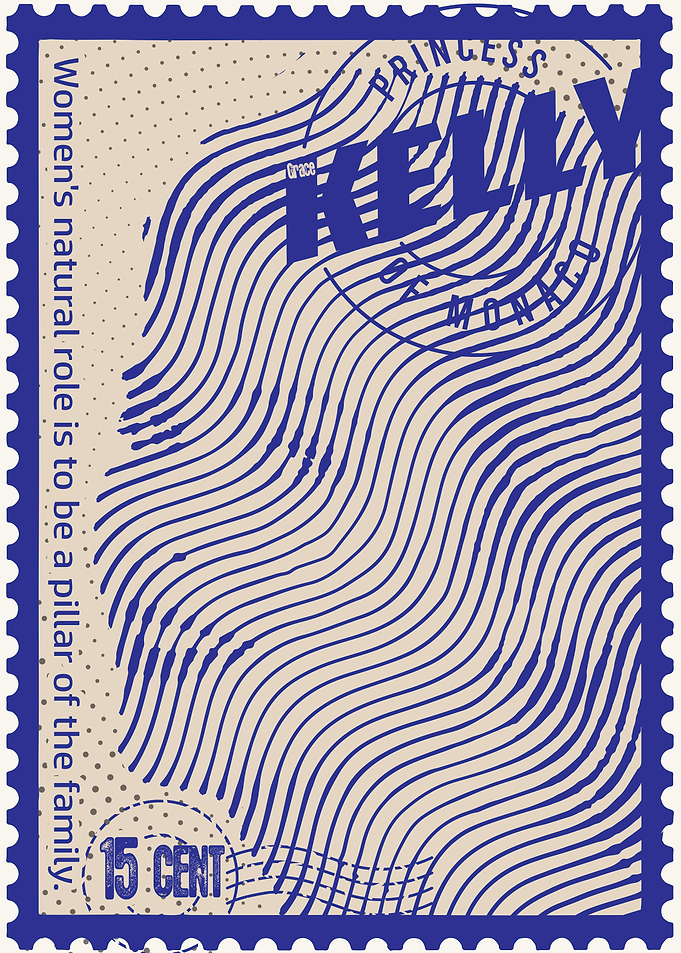Princess Kelly of Monaco Stamp Art