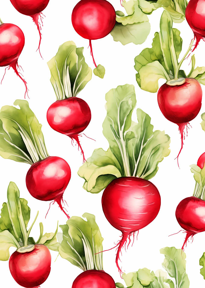 Radish Watercolor Pattern