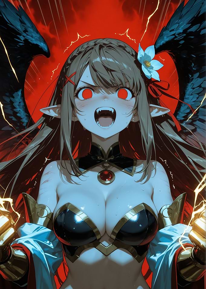 Anime Vampire Girl with Wings