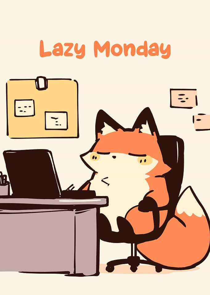 Lazy Monday Fox Cartoon