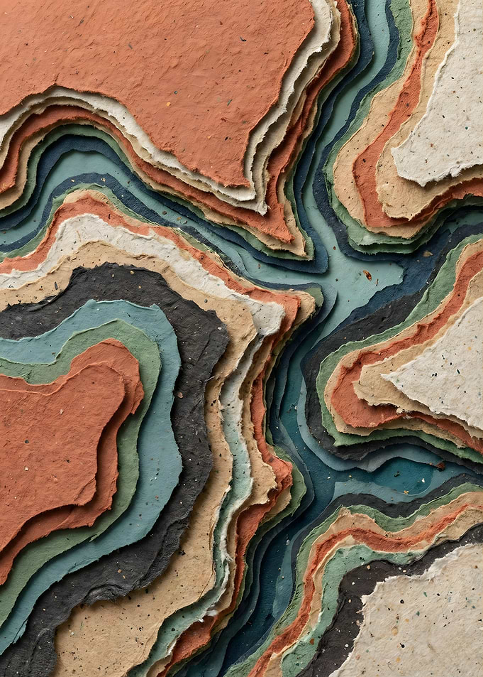 Topography Layered Paper Topographic Map Art