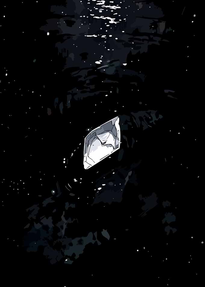 Floating Crystal in Dark Water