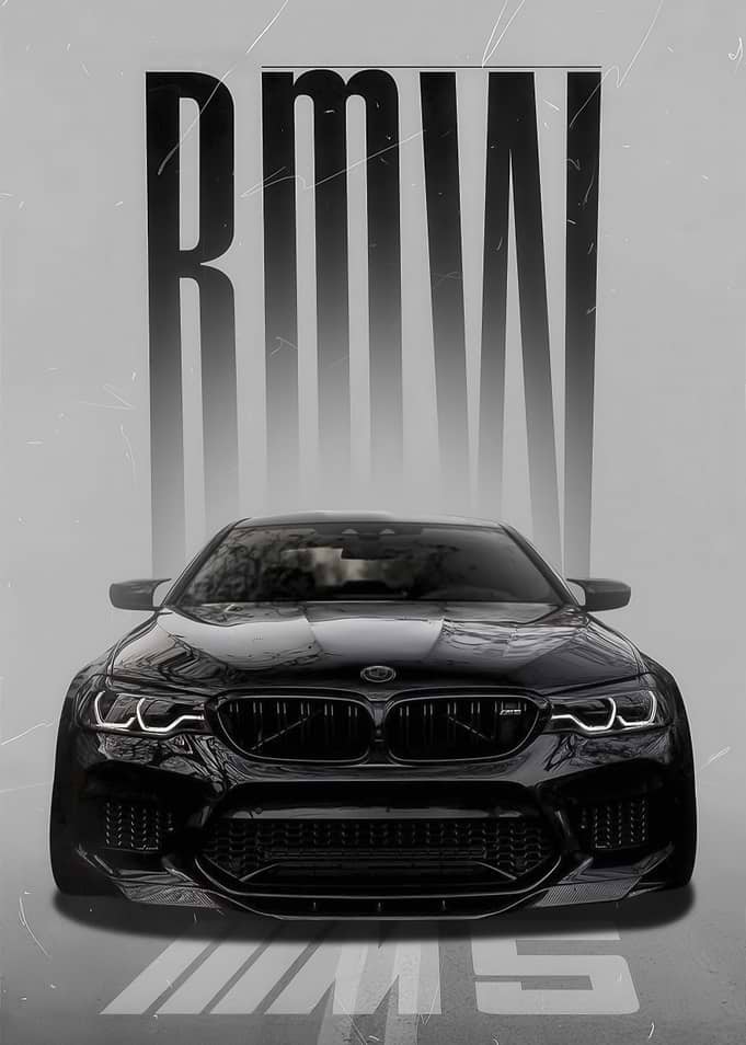 Black BMW M5 Car Poster