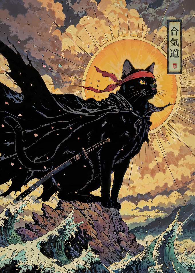 Japanese Samurai Cat