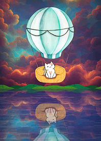 Cat in Hot Air Balloon