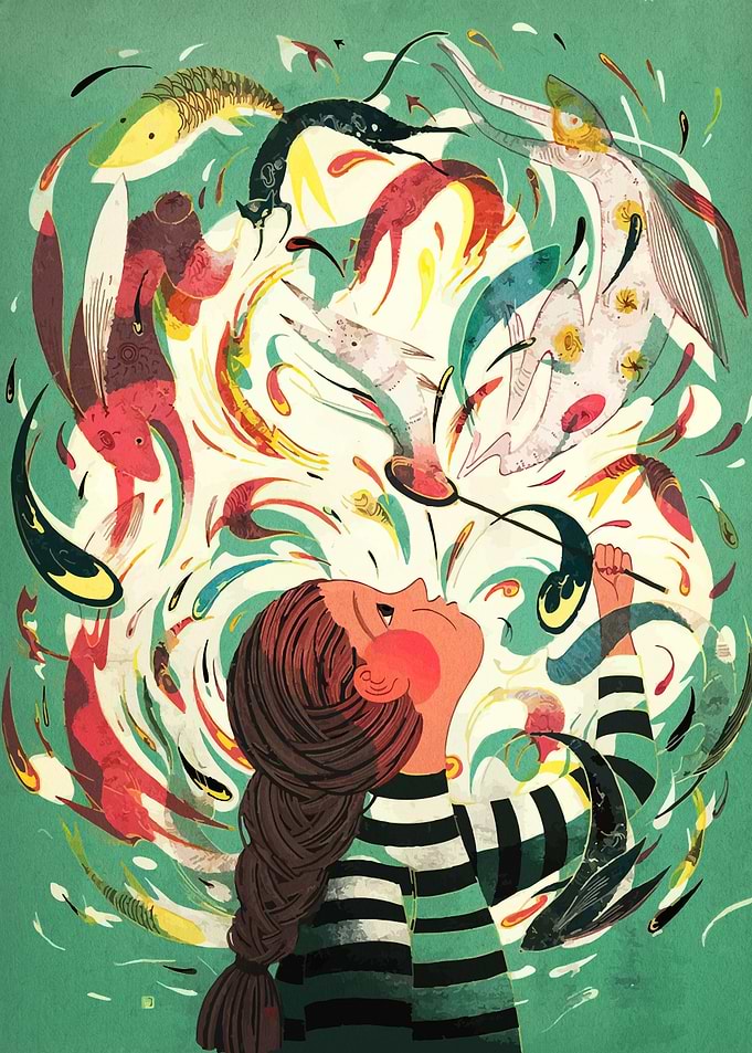 Girl with Fish Dream