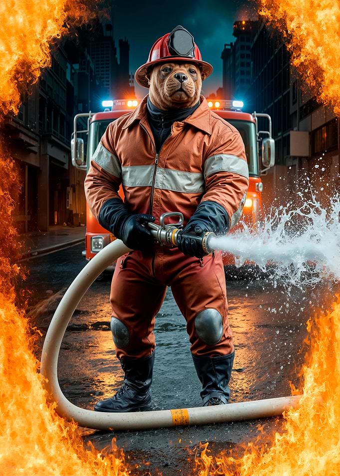 sea lion Firefighter in Action