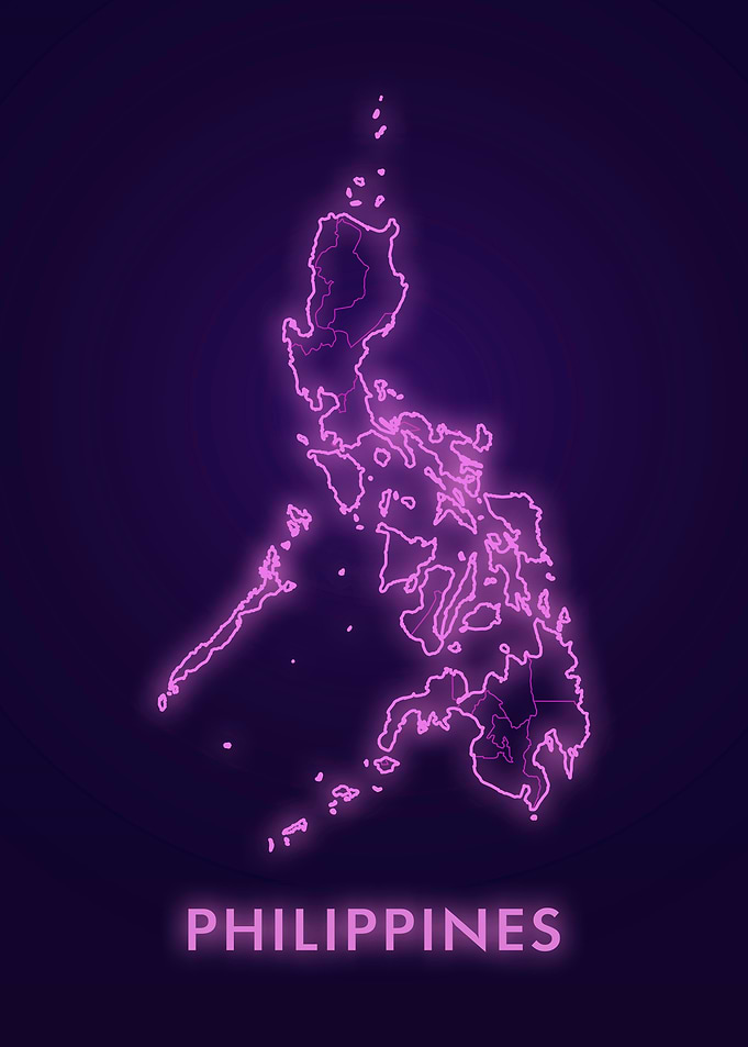 Philippines Neon Map