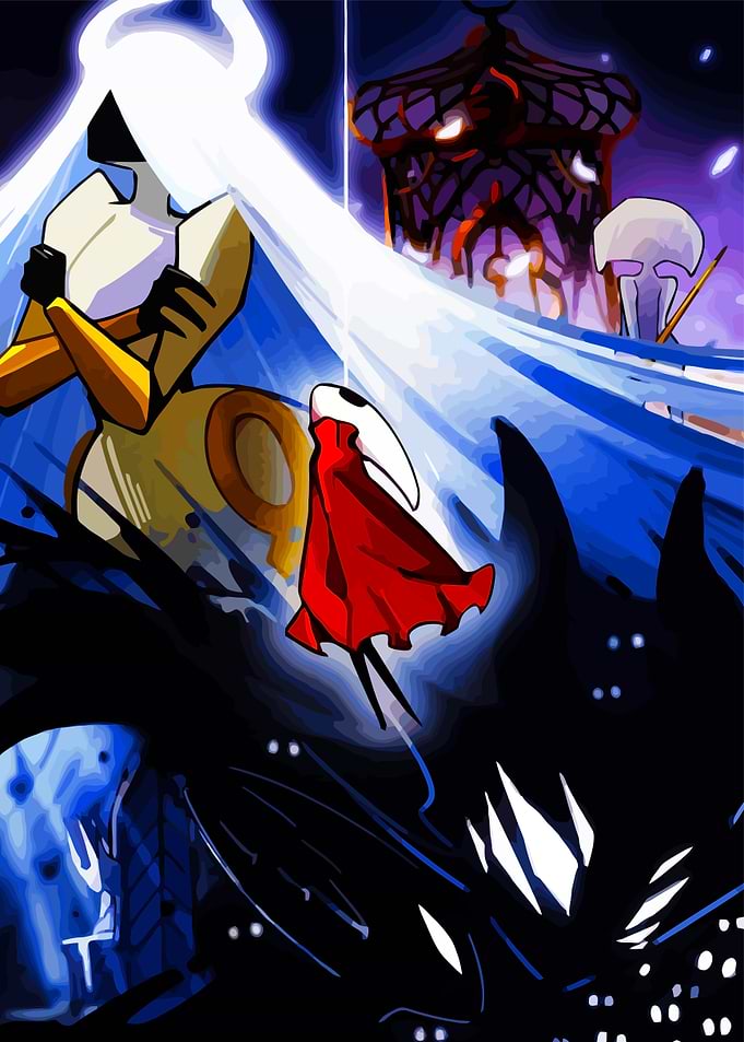 Hollow Knight characters digital art
