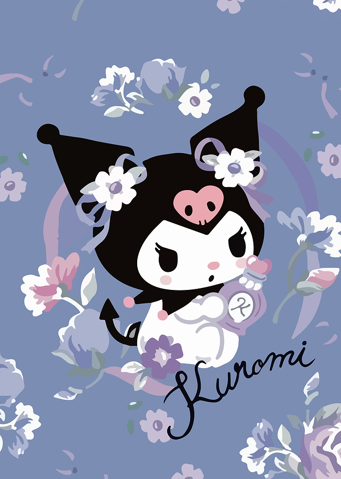 Kuromi floral pattern