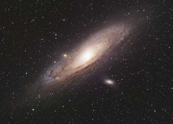 Andromeda Galaxy in Starry Night Sky