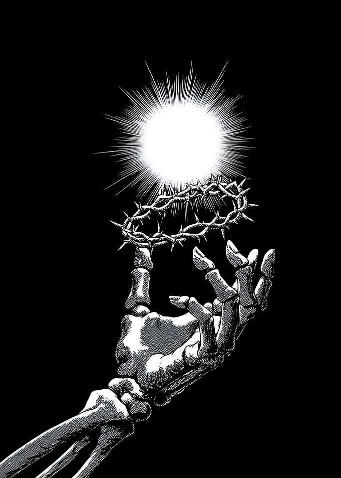 Crown of Thorns and Skeleton Hand