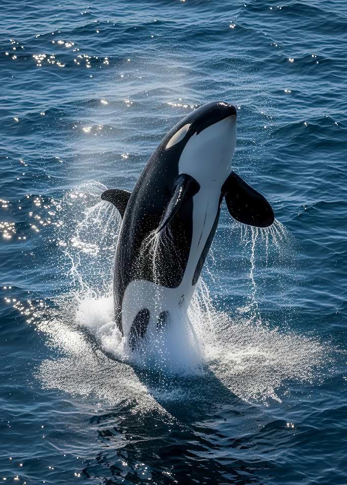 Orca Breaching the Ocean Surface