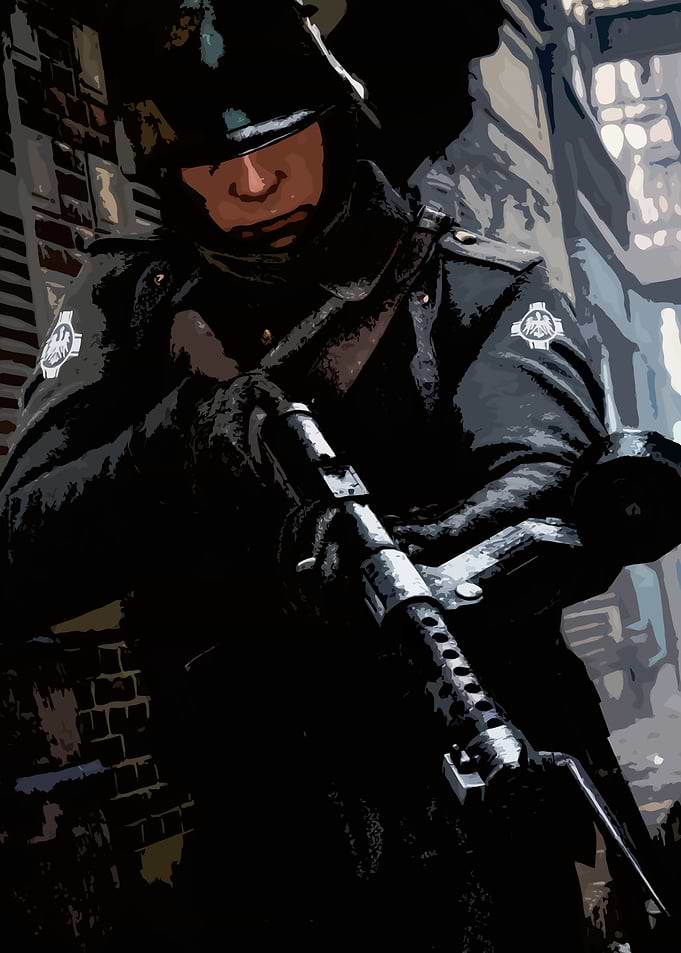 Soldier with Submachine Gun