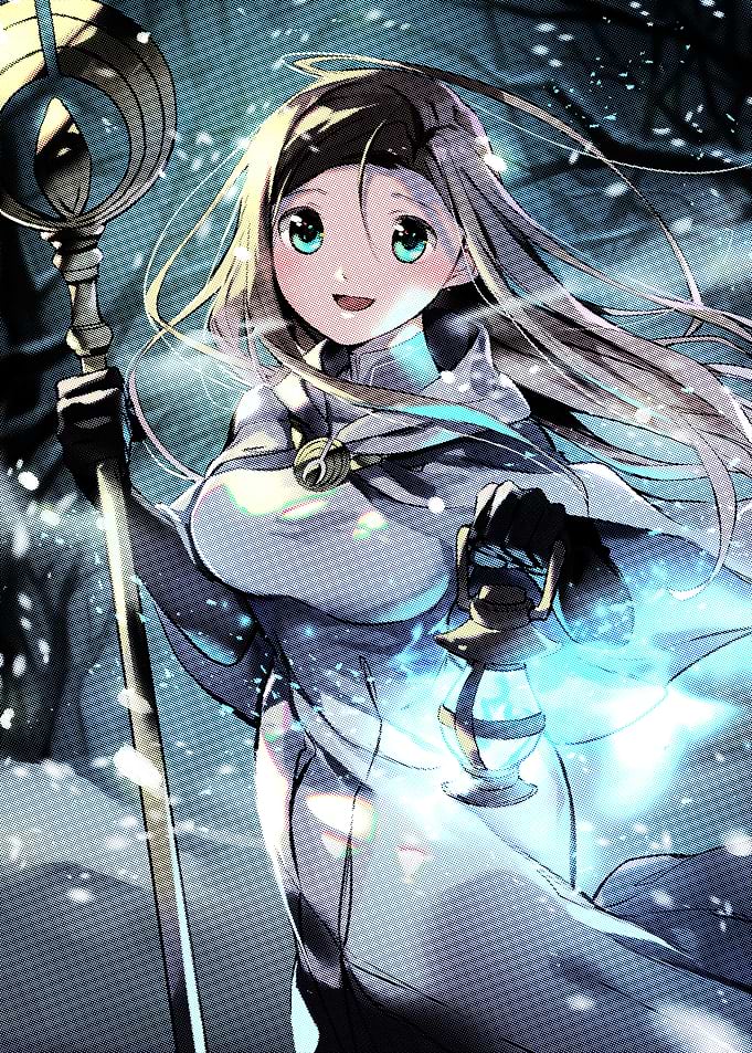 Anime Girl with Lantern in Winter