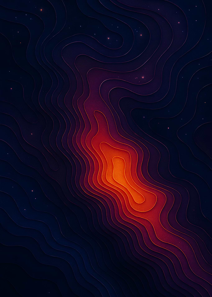 Cosmic Stars Abstract Topographic Paper Art