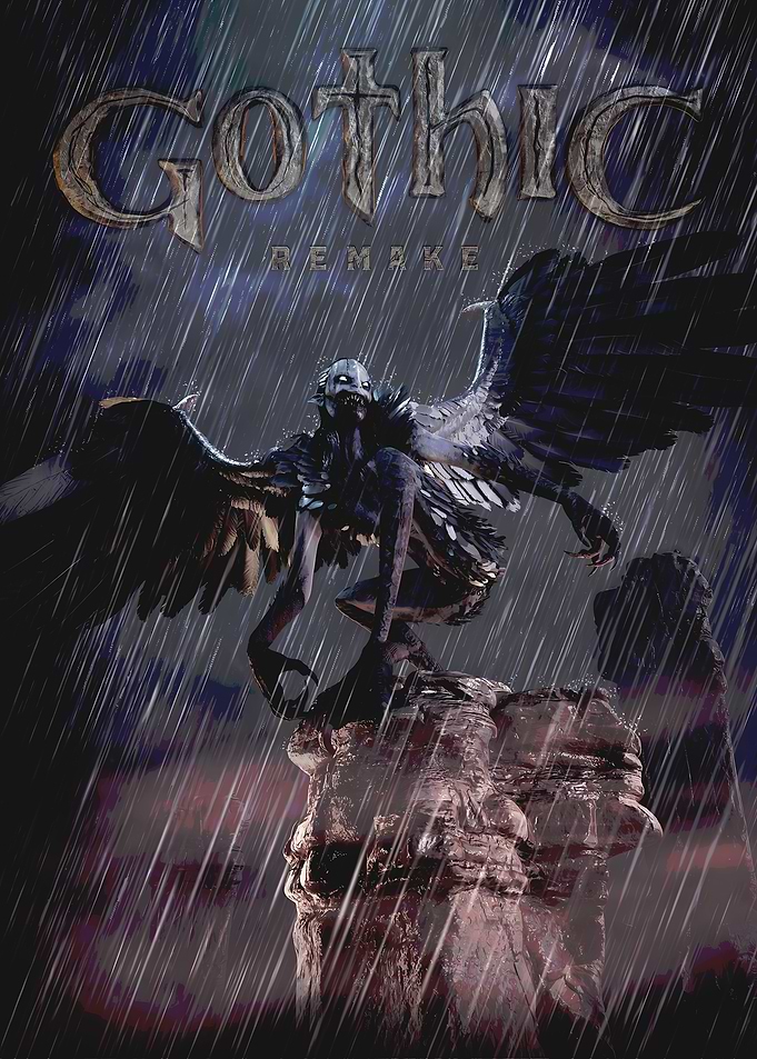 Gothic Remake: Winged Creature in Rain