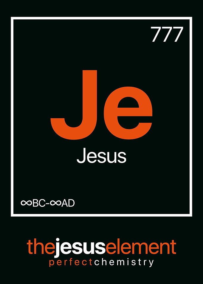 Minimalist Christian Poster – Jesus as Periodic Table Element