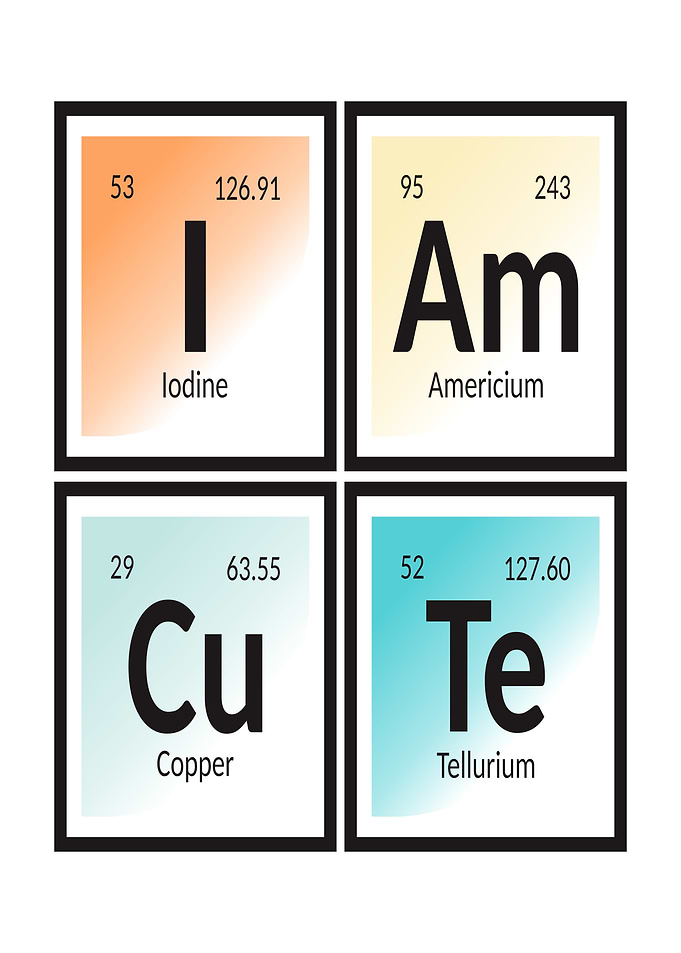 I Am Cute Periodic Table Elements