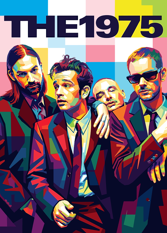 The 1975 Band Colorful Portrait