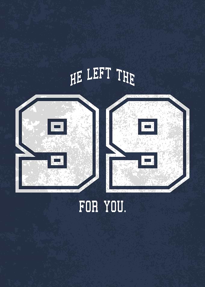 Minimalist Vintage Christian Poster – “He Left the 99 for You” Quote