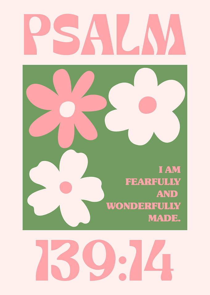 Minimalist Vintage Christian Poster – Psalm 139:14