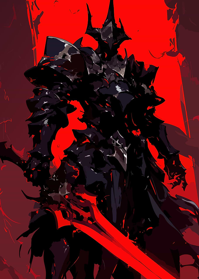 Dark Knight with Red Sword