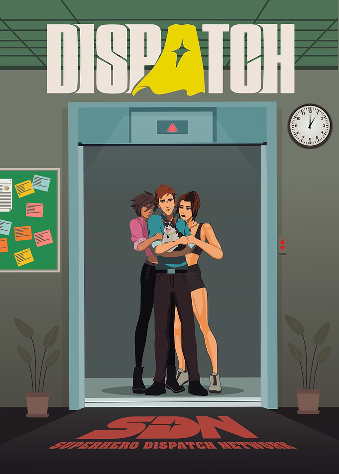 Superhero Dispatch Network Elevator Scene