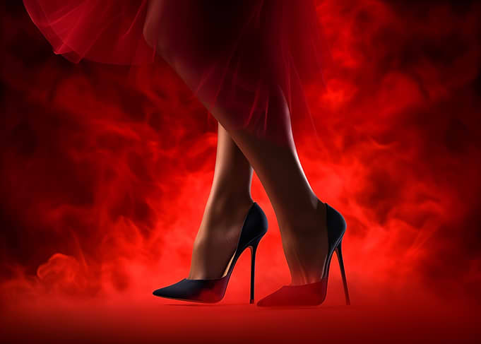 Fashion Elegant Heels on Red