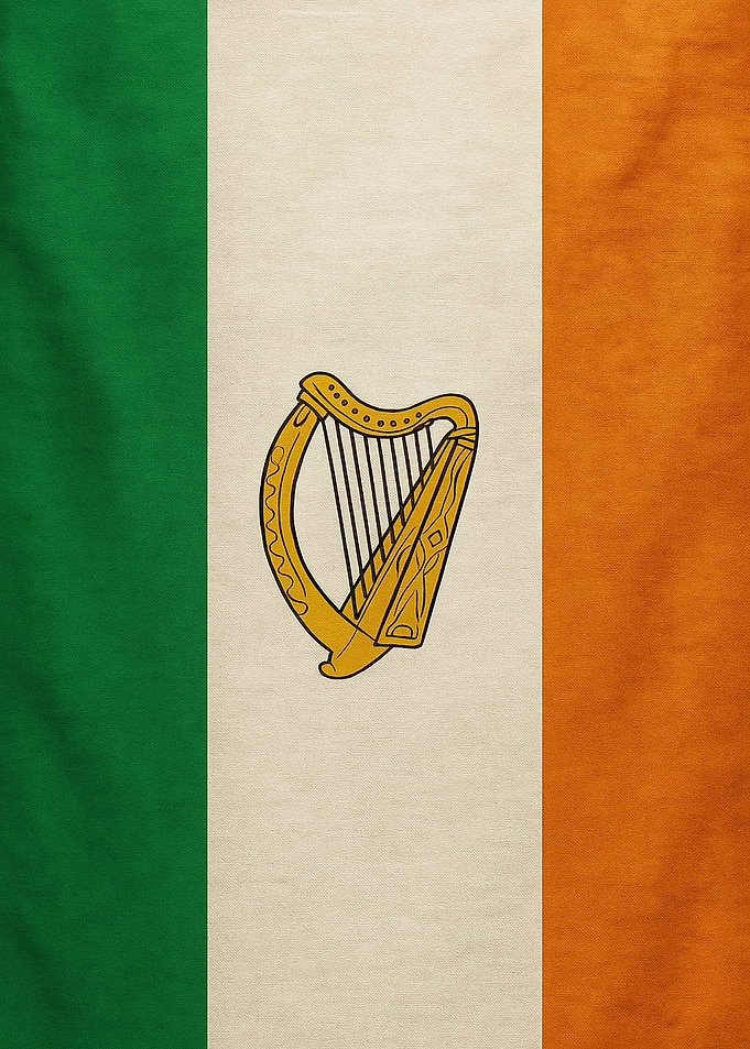 Irish Flag with Harp