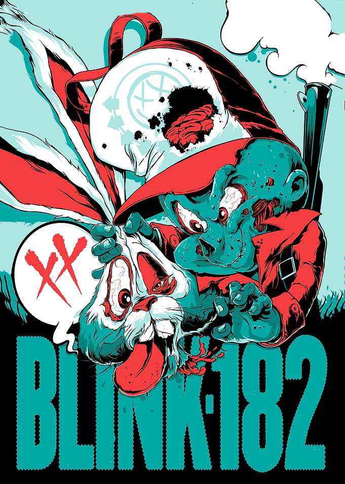 Blink 182 Zombie Rabbit Cartoon Art