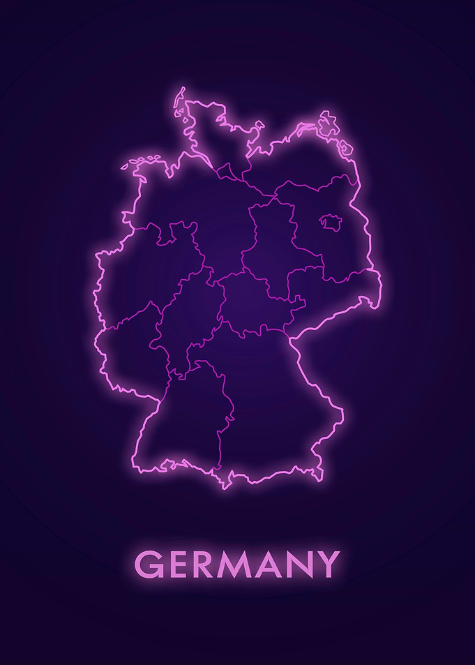 Neon Germany Map