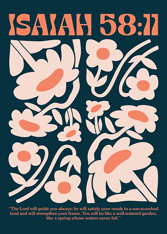 Minimalist Vintage Christian Poster – Isaiah 58:11