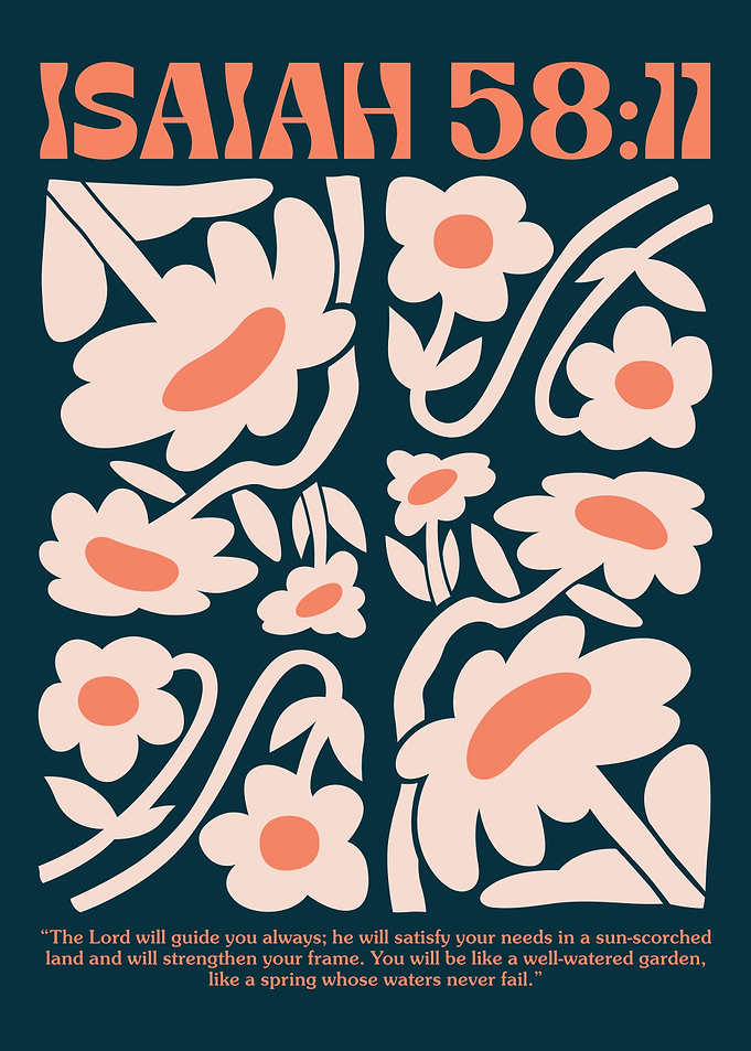 Minimalist Vintage Christian Poster – Isaiah 58:11