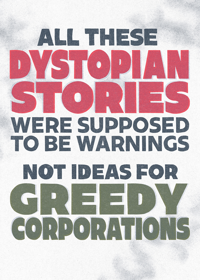 Dystopian Stories Warning Text Art
