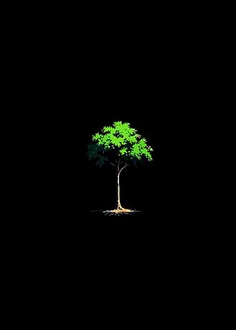 Tree on Black Background