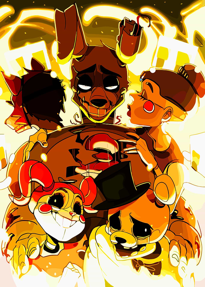 Five Nights at Freddy's Group Illustration