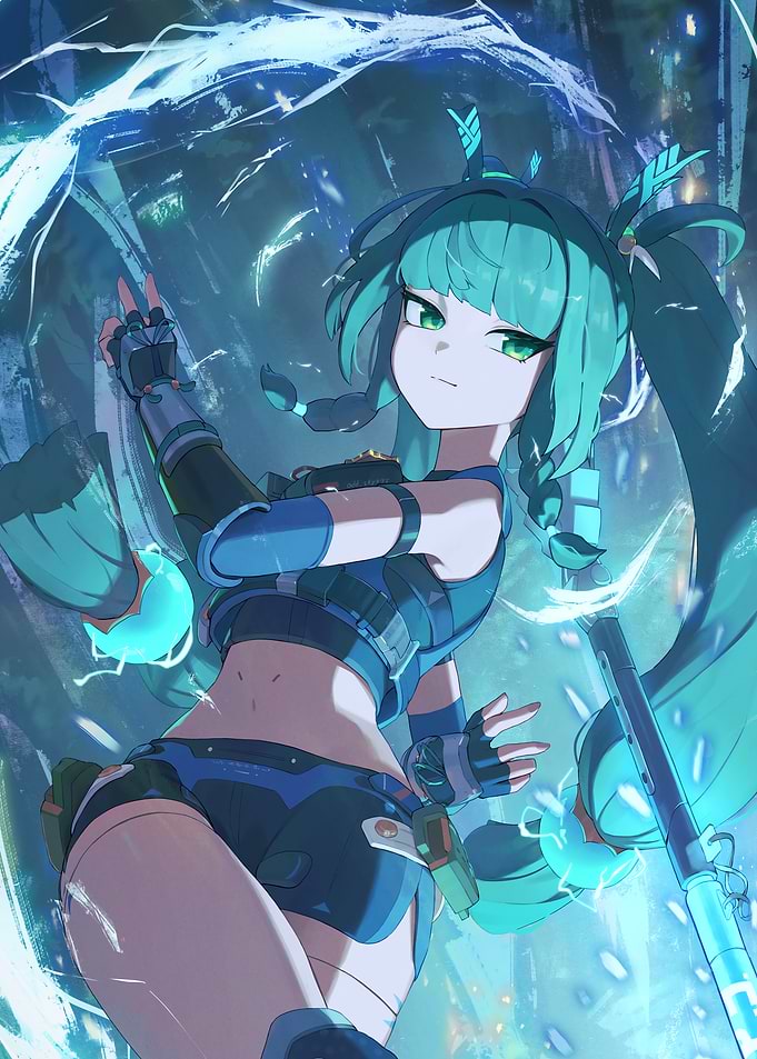 Girl with Turquoise Hair