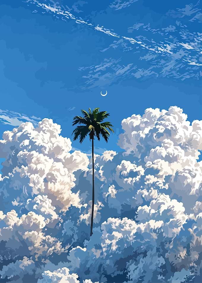 Palm Tree in the Clouds