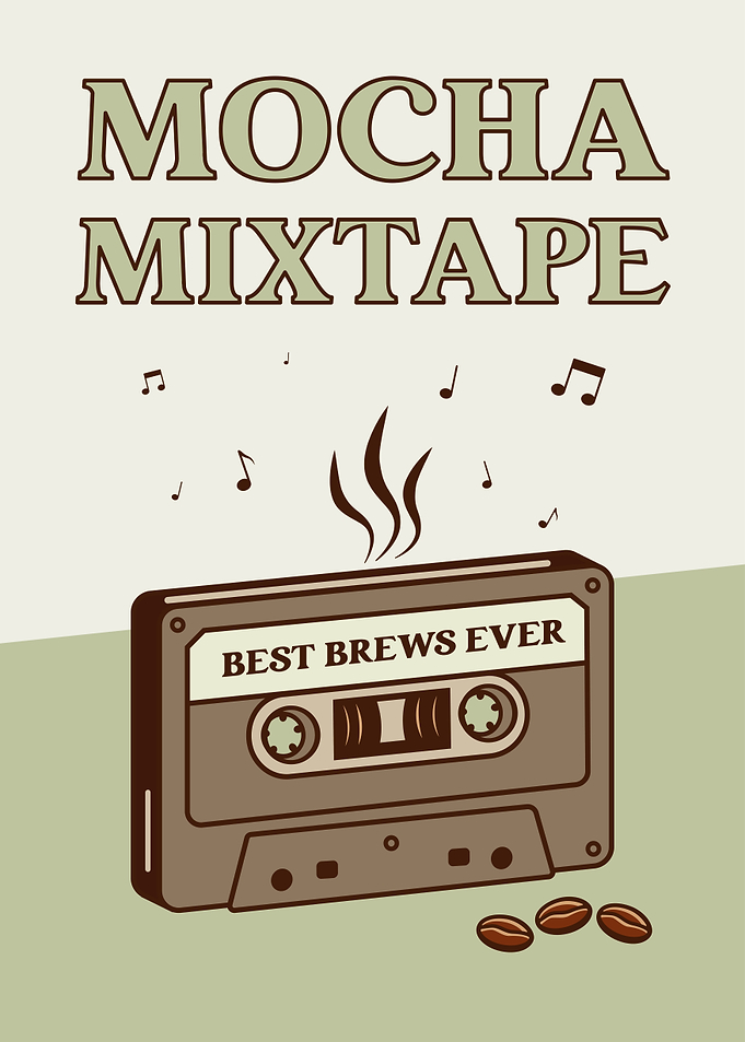 Retro Coffee Poster – Vintage Cassette Coffee Art for Café Decor