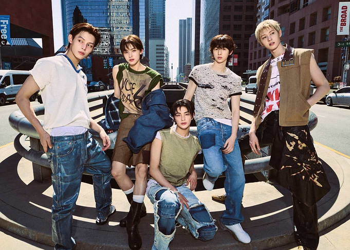 Five Young Men in Urban Setting