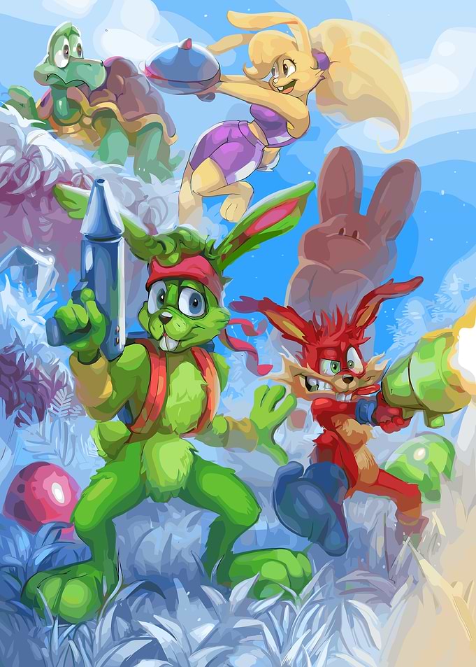 Jazz Jackrabbit and Friends Artwork