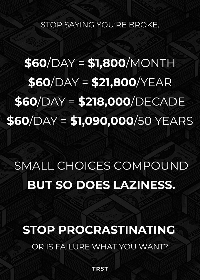 Motivational Finance - Minimalist Black & White Financial Motivation Text Art Poster