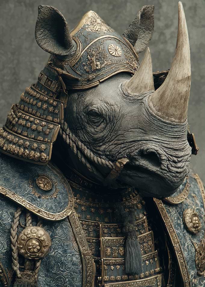 Samurai Rhino Portrait